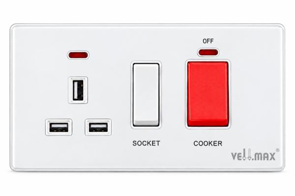 Vellmax Cooker Control Unit with USB – White (5043)