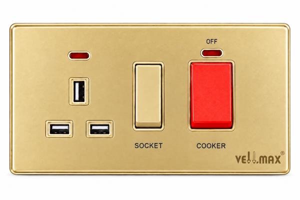 Vellmax Cooker Control Unit with USB – Gold (5043)