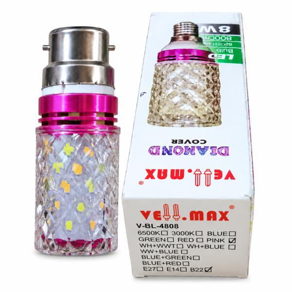 8W B22 CANDLE BULB DOTTED VELLMAX PINK