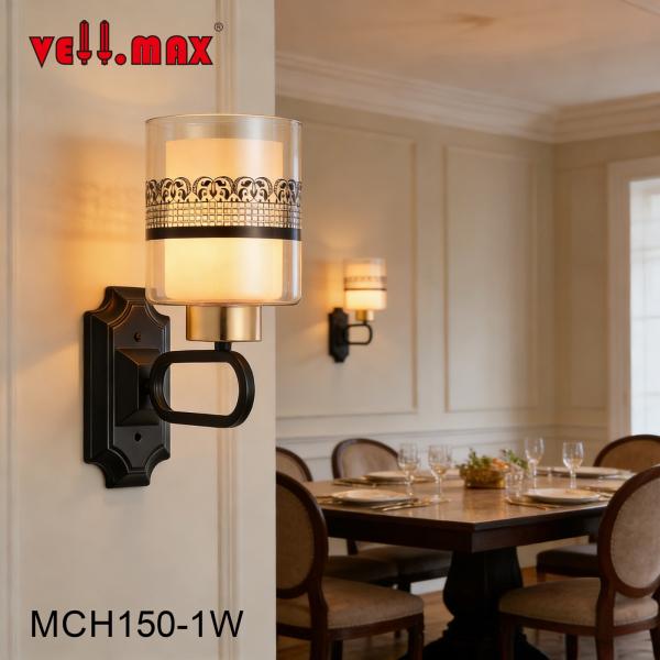 Vellmax Wall Bracket Lamp – Patterned Glass Shade