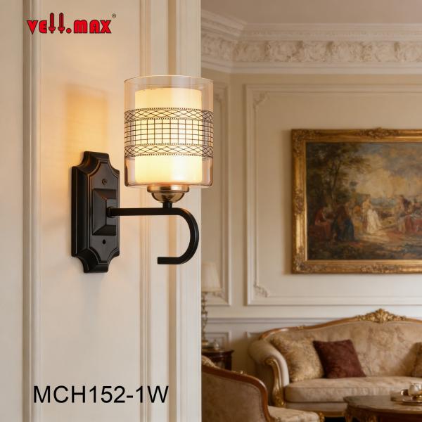 Vellmax Wall Bracket Lamp – Patterned Glass Shade