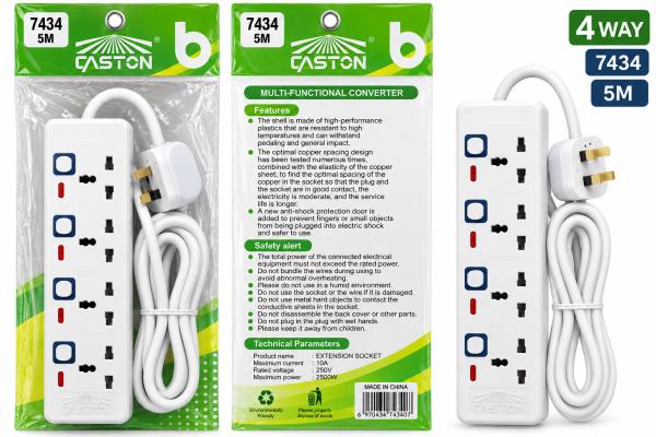 4 Way Caston Extension 5M Socket ST-7434
