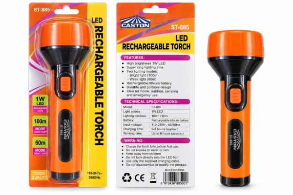 Caston ST-885 LED Rechargeable Torch