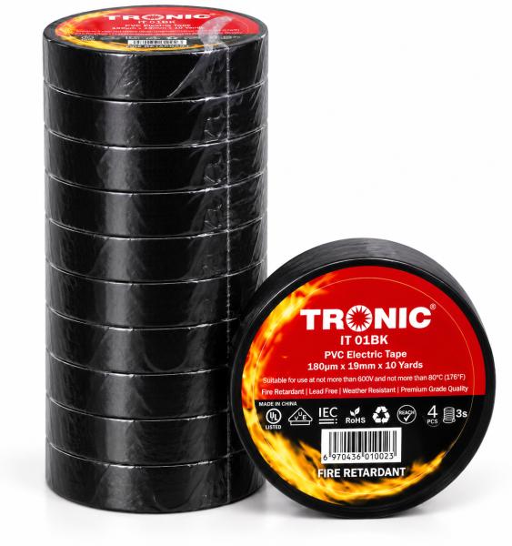 10Yards Tronic PVC Electric Tape IT 01BK Roll