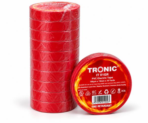 10Yards Tronic PVC Electric Tape IT 01RD Roll (Red)