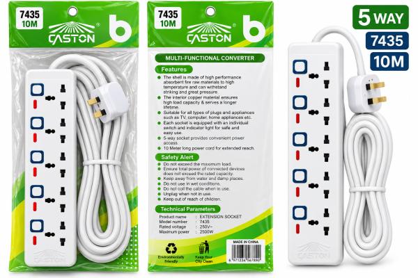 5 Way Caston Extension 10M Socket ST-7435-10