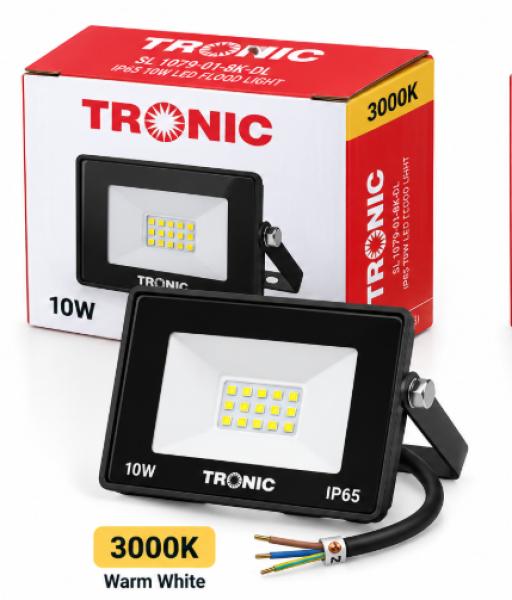 10W LED Flood Light Tronic IP65 SL 1079-01-BK-WW