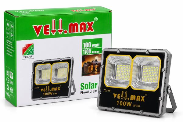100W Vellmax Dual-Panel Solar LED Flood Light  V-FL-46100B 