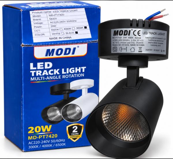 20W Tracklight Surface Modi 7420 BK/WW