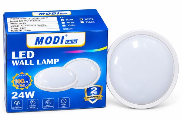 24W BULKHEAD MODI 18420 ROUND BODY WH WH H071