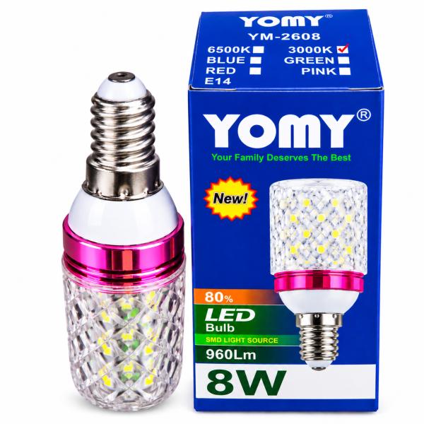 Yomy 8W LED Crystal Bulb (3000K Warm White), E14