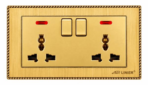 TWIN SOCKET LINEAR GOLD