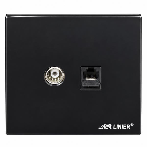 Linier Black Data and TV Outlet