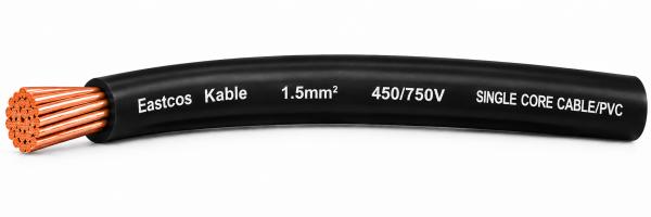 1.5MM Eastcos Cable SINGLE BLACK PER METER