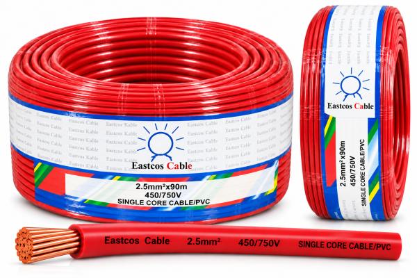 2.5MM Eastcos Cable SINGLE RED 90 METER ROLL