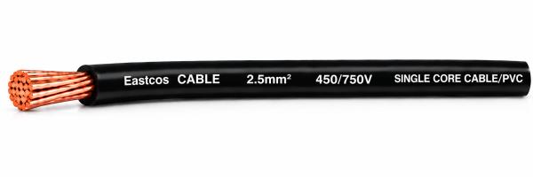 2.5MM Eastcos Cable SINGLE BLACK PER METER