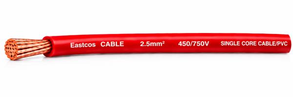 2.5MM Eastcos Cable SINGLE RED PER METER