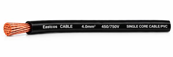 4.0MM Eastcos Cable SINGLE BLACK PER METER