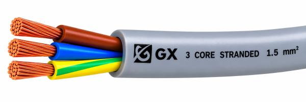 1.5MM GX CABLE TWIN WITH EARTH PER METER