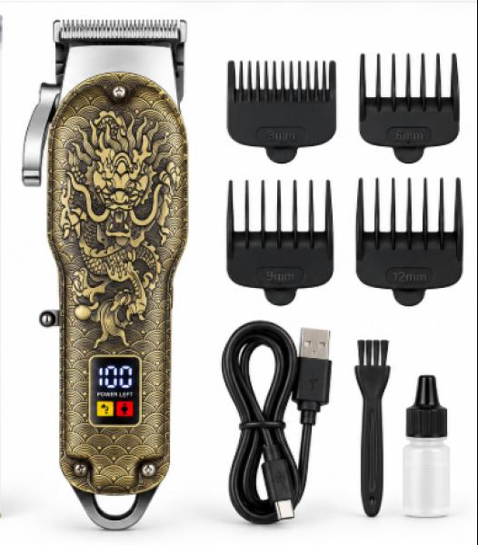 TrimmerX TM-T86 Professional Hair Clipper, Dragon Design