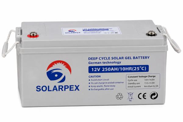 Solarpex 250Ah 12V Deep Cycle Solar Gel Battery