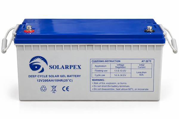 Solarpex 12V 200Ah Deep Cycle Solar Gel Battery