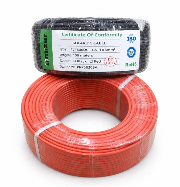 AMIZAR 6mm² Red, 100 Meter Roll Solar DC Cable