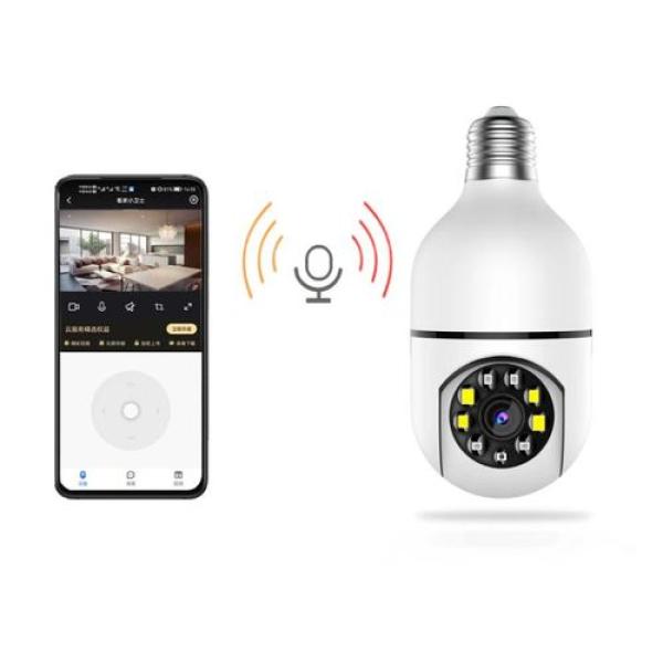 CCTV WiFi smart wireless PTZ bulb camera for home surveillance
