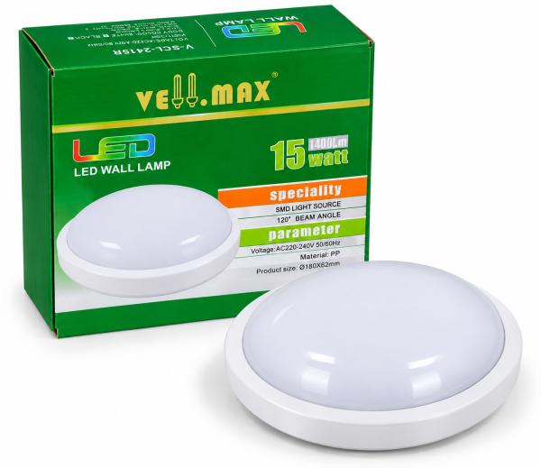 15W LED Round Bulkhead Light Vellmax White Body 2415R